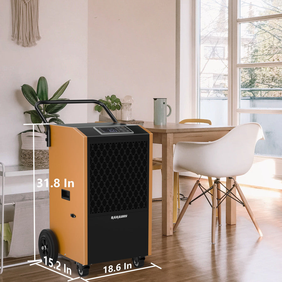 SAHAUHY 250 Pints Commercial Dehumidifier with Pump and Drain Hose for Basements Home and Large Spaces up to 8,800 Sq Ft,5 Years Warranty