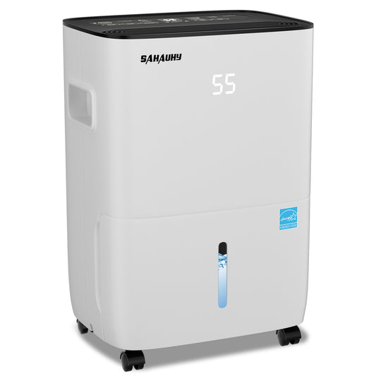 SAHAUHY 120 Pints Dehumidifier for Home Bedroom Garage Basement Stockroom and Large Room Spaces up to 6,200 Sq. Ft with Drain Hose and Water Tank