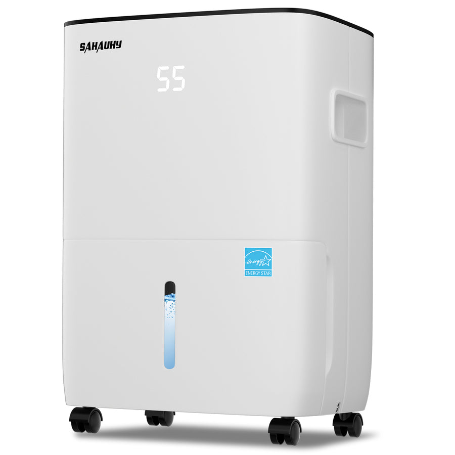 SAHAUHY 80 Pints Dehumidifier for Home Bedroom Garage Basement Stockroom and Large Room Spaces up to 5,200 Sq. Ft with Drain Hose and Water Tank