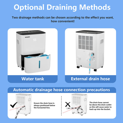 SAHAUHY 80 Pints Dehumidifier for Home Bedroom Garage Basement Stockroom and Large Room Spaces up to 5,200 Sq. Ft with Drain Hose and Water Tank