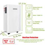 SAHAUHY 1500 Sq.Ft Dehumidifier for Basement,Portable Dehumidifier for Home Garage Bedroom with Drain Hose,0.52 Gallon Water Tank and Wheel
